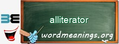 WordMeaning blackboard for alliterator